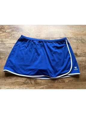 TYR Durafast Blue Swim Skirt with White Trim Size Medium